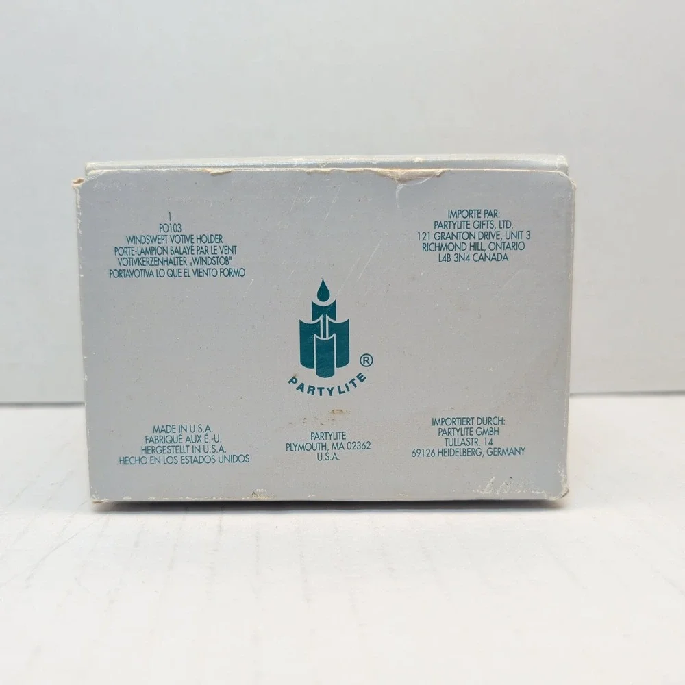 PartyLite Windswept Votive Holder P0103 24% Full Lead Crystal American Made Box - Picture 12 of 12